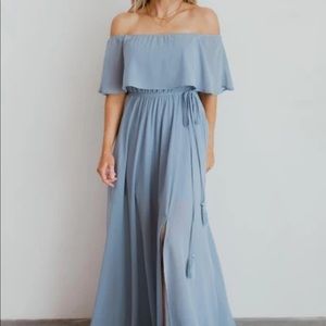 NWT Baltic Born - Victoria Off Shoulder Maxi Dress - Light Blue - M